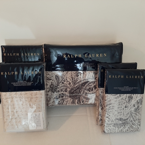 Ralph Lauren Dover Street King Gwendolyn Sateen Duvet Cover 4 Shams MSRP $1500 - Picture 3 of 13